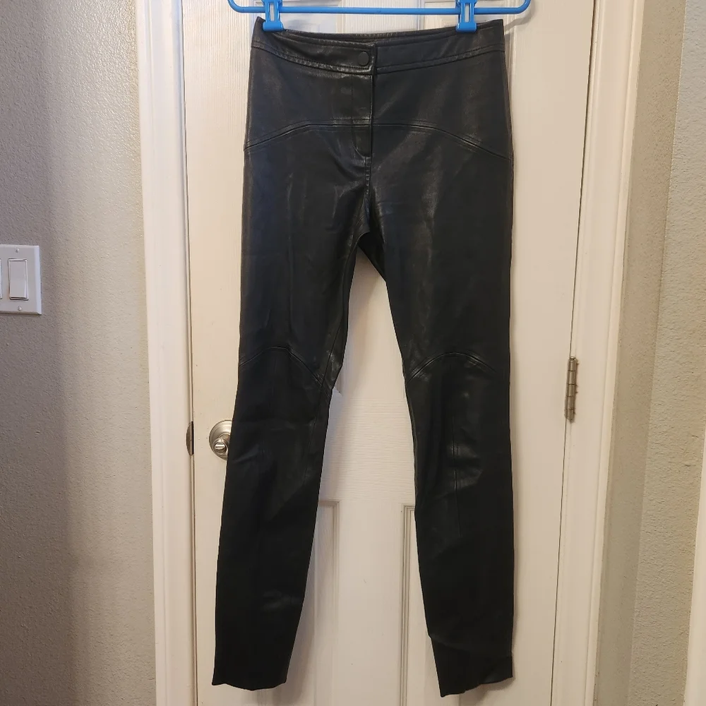 Diane Von Furstenberg Lamb leather Warrior Pants NWOT size 2